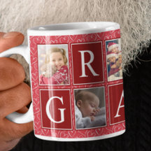 Multifoto Red Heart Mönster Grandpa Photo