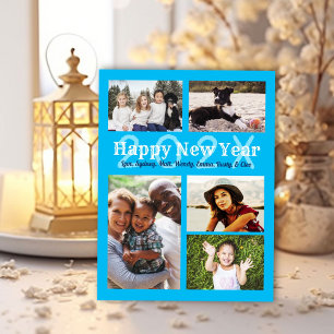 Multifotofamilj Gott nytt år Hälsning Helg Vykort
