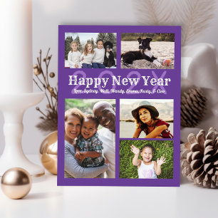 Multifotofamilj Gott nytt år Hälsning Helg Vykort
