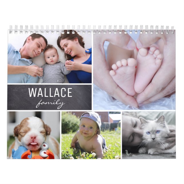Multifotofamilj med månatlig Personlig Kalender (Omslag)