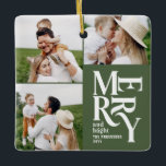 multifotomodern färgstark grönt typografi julgransprydnad keramik<br><div class="desc">Färgfull grafisk grönt med färgstark vintage är en  som innehåller ritsmer som helgdag med flera foton. En del av en fet roligt helgdag-samling.</div>