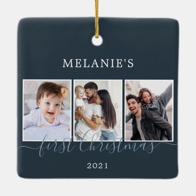 Multifoton första julen Baby Ceramic Ornamic Julgransprydnad Keramik (Baksida)