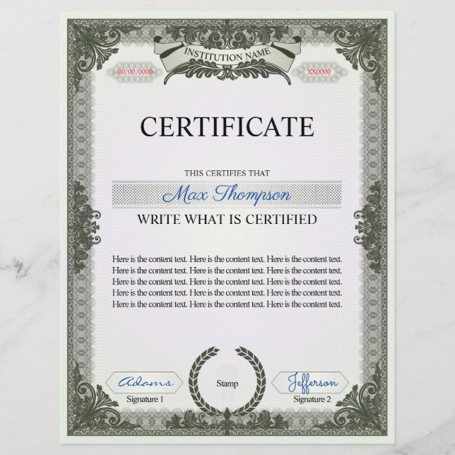 Multifunktionscertifikat (Framsida)