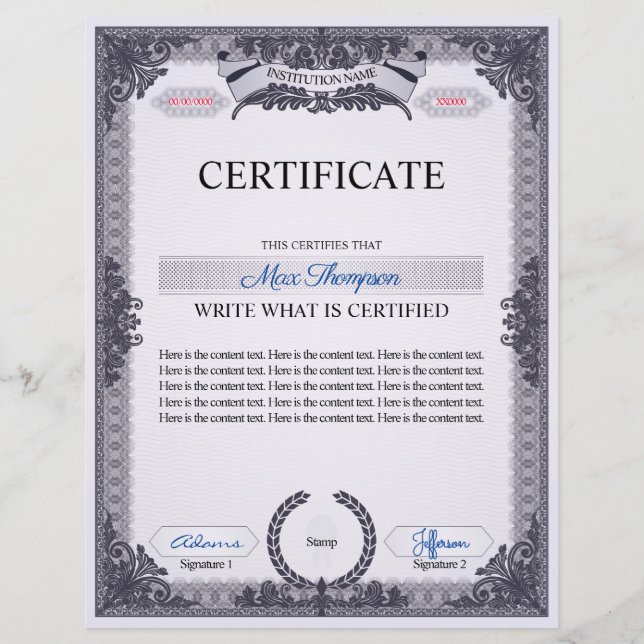 Multifunktionscertifikat (Framsida)