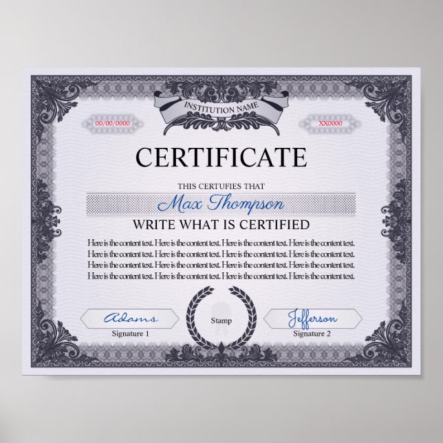 Multifunktionscertifikat Poster (Framsidan)