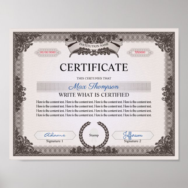 Multifunktionscertifikat Poster (Framsidan)