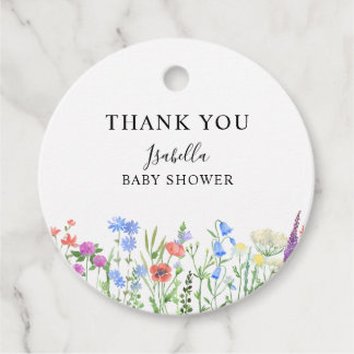 Multihued Wildflower Baby Shower Celebration Gåvor Etiketter