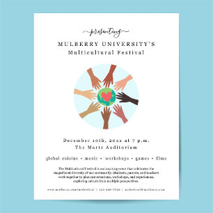 Multikulturell festival Internationell Nattflygare Reklamblad