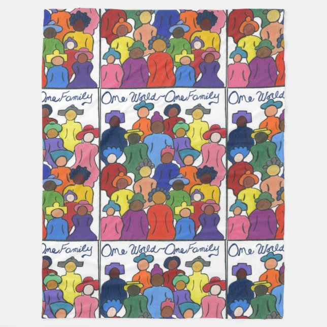 Multikulturell, interrashisk, mångkulturell och må fleecefilt (Framsidan)