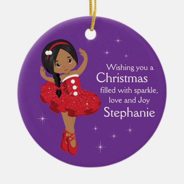 Multikulturell jul Ballerina Ceramic Ornament (Framsidan)
