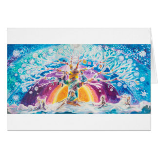 Multikulturell Livets träd - Vinter | Tomt kort