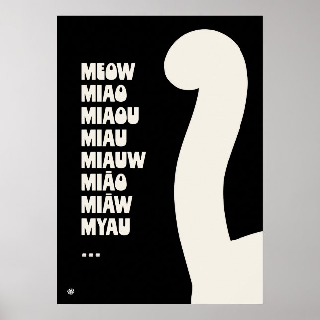 Multilingual Cat Sounds Gift for Cat Lovers Poster (Framsidan)