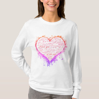 Multilingual Kärlek Heart Women's Långärmad Shirt T