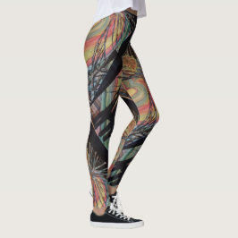 Multimedia abstrakt på svart leggings