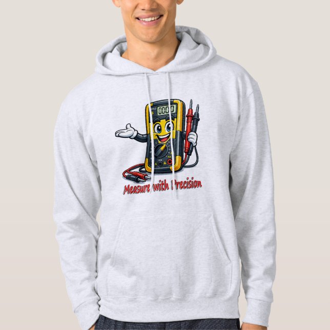 Multimeter Cartoon Mät Med Precision Hoodie (Framsida)