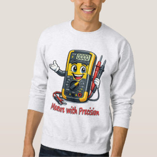 Multimeter Cartoon Measure With Precision Sweatshi Lång Ärmad Tröja