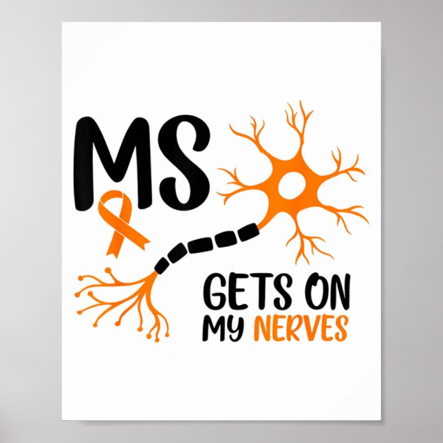 Multipel Skleros Medvetenhet Kommer På Mina Nerver Poster (Framsidan)