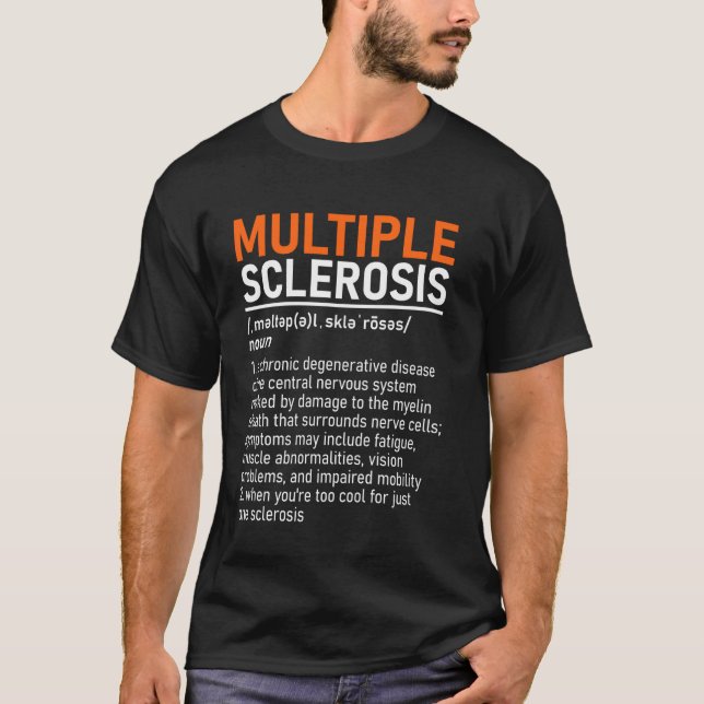 Multipel Skleros Medvetenhet MS Definition Krigare T Shirt (Framsida)