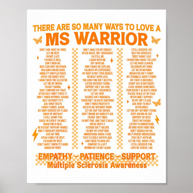 Multipel Skleros Medvetenhet Sätt Att Älska En Ms  Poster (Framsidan)