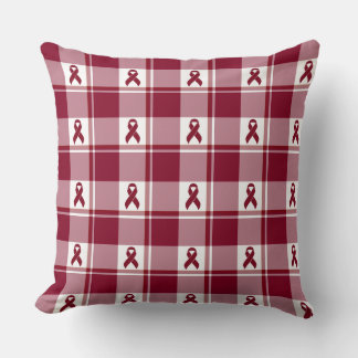 Multipelt Myelom Cancer Medvetenhet Rutig Burgunde Kudde