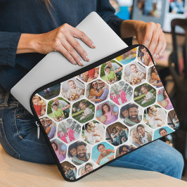 Multipla foto Collage Simple Modern Hexagon Mönste Laptop Fodral