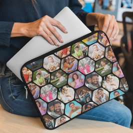 Multipla foto Collage Simple Modern Hexagon Mönste Laptop Fodral