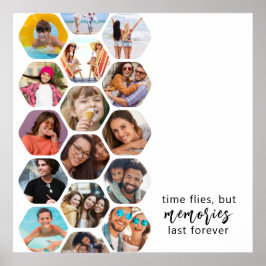 Multipla fotokollage-minnen - enkelt Modern fyrkan Poster