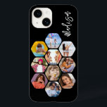 Multipla fotosamlingar - enkel modern Personlig<br><div class="desc">Multifoto Collage Simple Modern Personlig Namn Hexagon Mönster Smartphone iphone case har en fotokollage av dina favoritfoton i sexhörning. Personlig med ditt namn. Perfekt för födelsedag, jul, Mors dag, Fars dag, morföräldrar, bror, syster, bästa vän med mera. PHOTO TIP: centrera dina foton innan du laddar upp dem till Zazzle. Designad...</div>