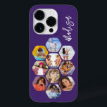 Multipla fotosamlingar - enkel modern Personlig<br><div class="desc">Multifoto Collage Simple Modern Personlig Namn Hexagon Mönster Smartphone iphone case har en fotokollage av dina favoritfoton i sexhörning. Personlig med ditt namn. Perfekt för födelsedag, jul, Mors dag, Fars dag, morföräldrar, bror, syster, bästa vän med mera. PHOTO TIP: centrera dina foton innan du laddar upp dem till Zazzle. Designad...</div>