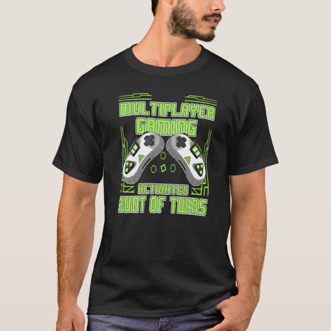 Multiplayer Gaming Aunt Of Twins Video Gamer Women T Shirt (Framsida)
