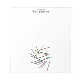 Multiple Colored Pencils Teacher Notepad Anteckningsblock