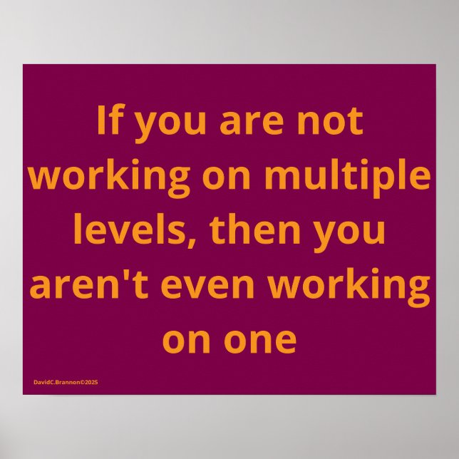 "Multiple Levels", quote, humor, irony Poster (Framsidan)