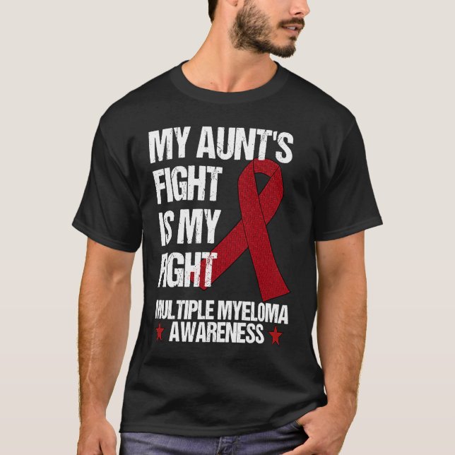 Multiple Myeloma Awareness Burgundy Ribbon Aunt's  T Shirt (Framsida)