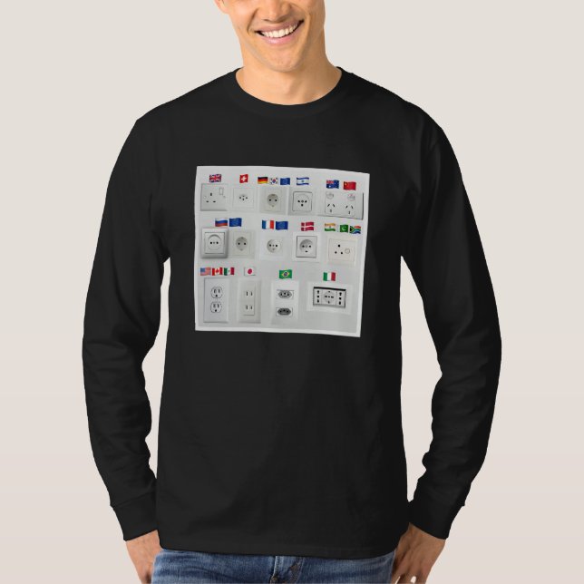 Multiple Power Outlet Plug World Countries Differe T Shirt (Framsida)
