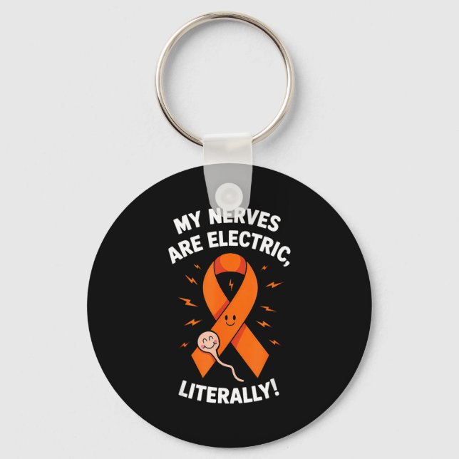 Multiple Sclerosis Awareness 2025 -orange Ribbon_  Nyckelring (Framsida)