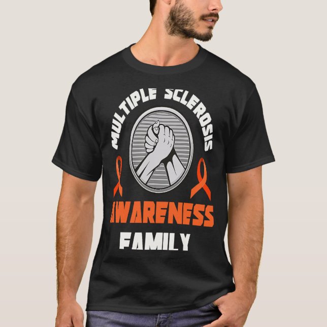 Multiple Sclerosis Awareness Family MS Warrior Tea T Shirt (Framsida)