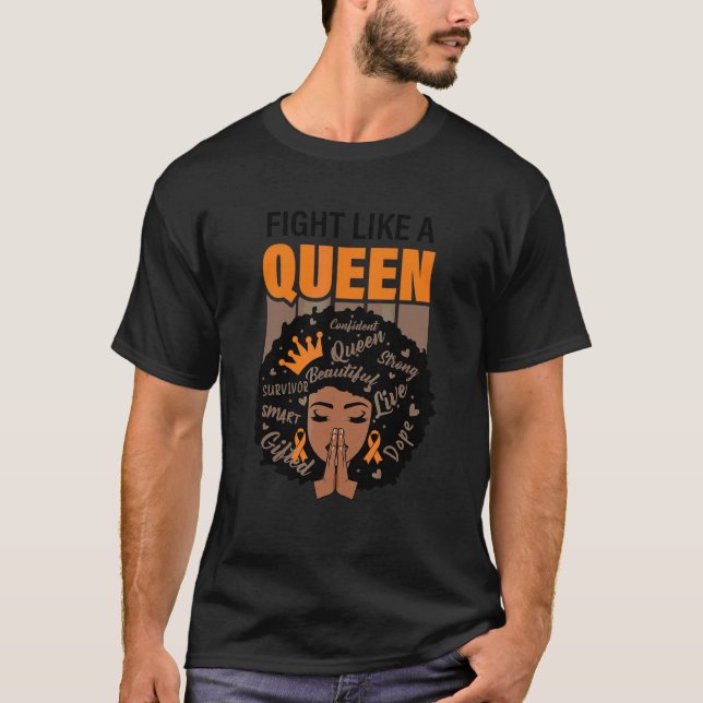Multiple Sclerosis Awareness  Fight Like A Queen T Shirt (Framsida)