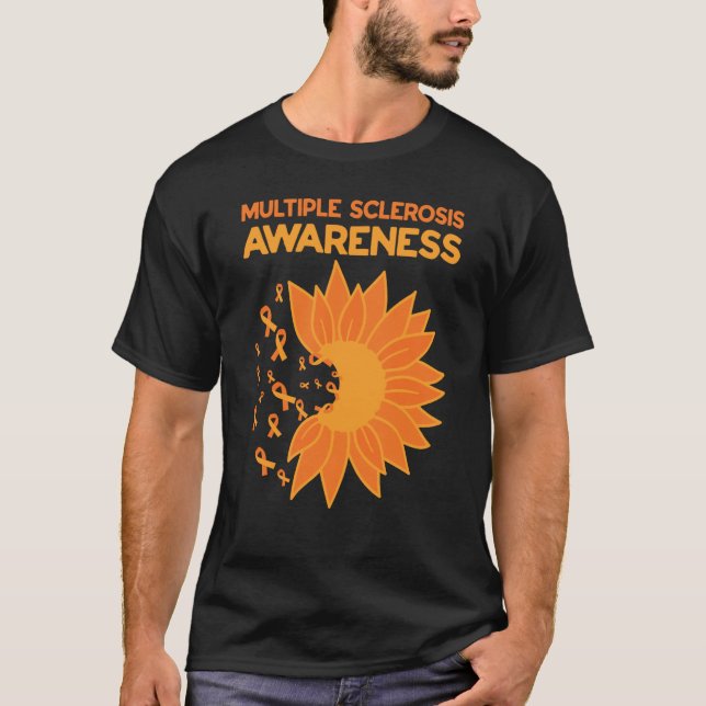 Multiple Sclerosis Awareness Month Orange Ribbon a T Shirt (Framsida)