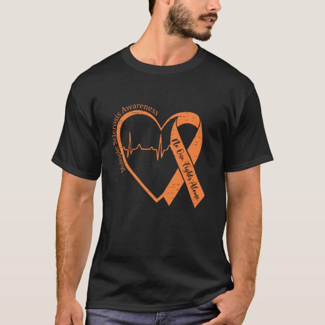 Multiple Sclerosis Awareness MS Awareness Heart Su T Shirt (Framsida)
