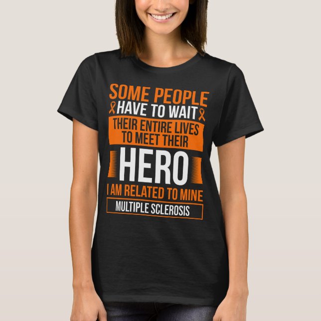 Multiple Sclerosis Ribbon MS Warrior Survivor T Shirt (Framsida)