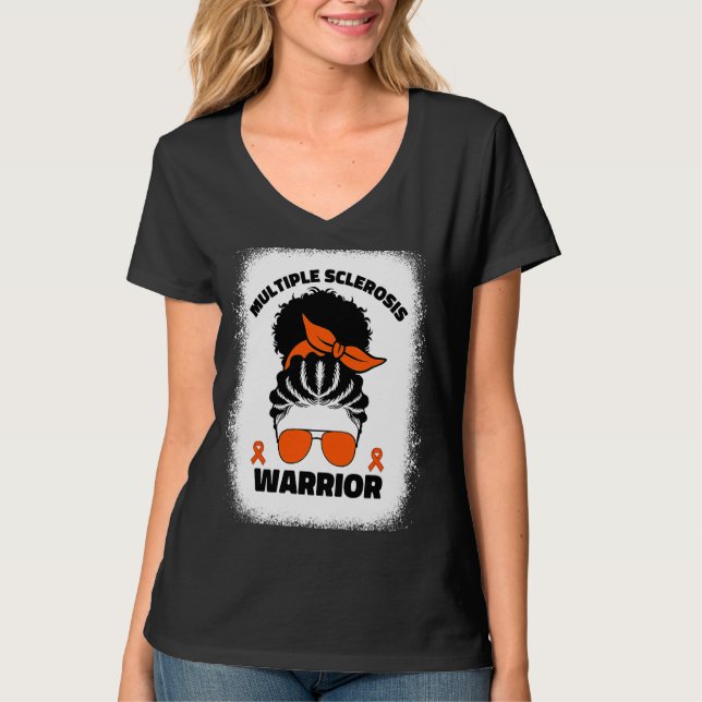 Multiple Sclerosis Warrior For Afro Black Women Ms T Shirt (Framsida)