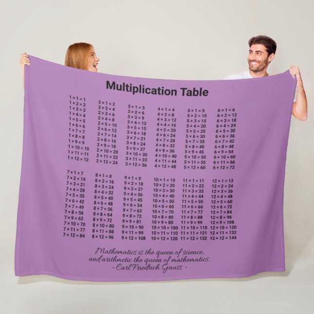 Multiplikation Bord Fleecefilt (På plats)