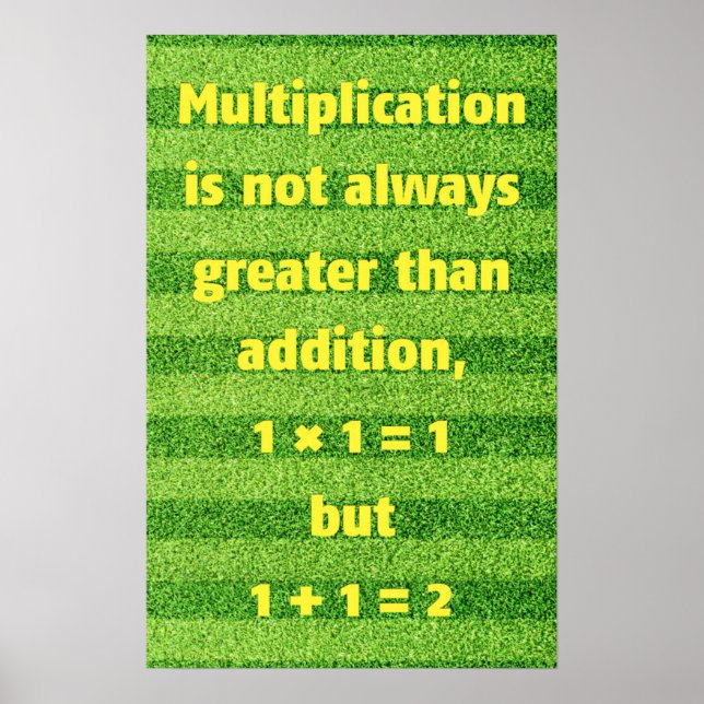 Multiplikation och tillägg - Matematisk Poster (Framsidan)