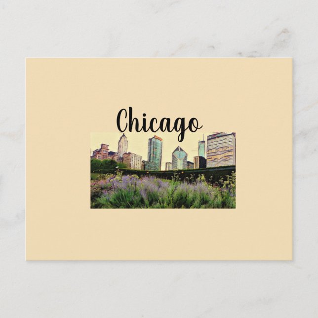 Multipurpose Chicago, IL skyline vycard Vykort (Framsida)