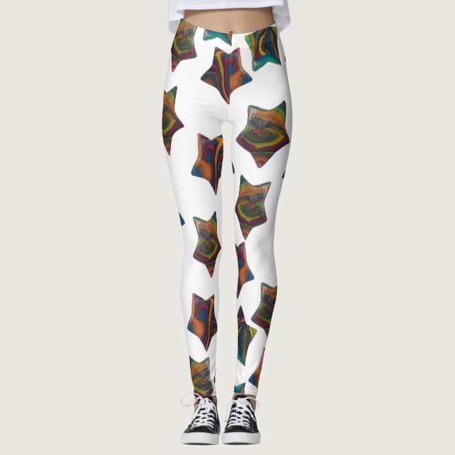Multiregnbågsstjärnor Leggings (Framsida)