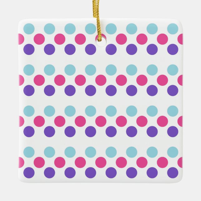 Multisexuellt Pride Flagga Färg Polkadots Julgransprydnad Keramik (Framsida)