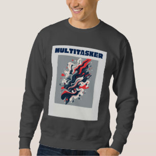 Multitasker - Abstrakt Retro Fluid Art T-Shirt Lång Ärmad Tröja