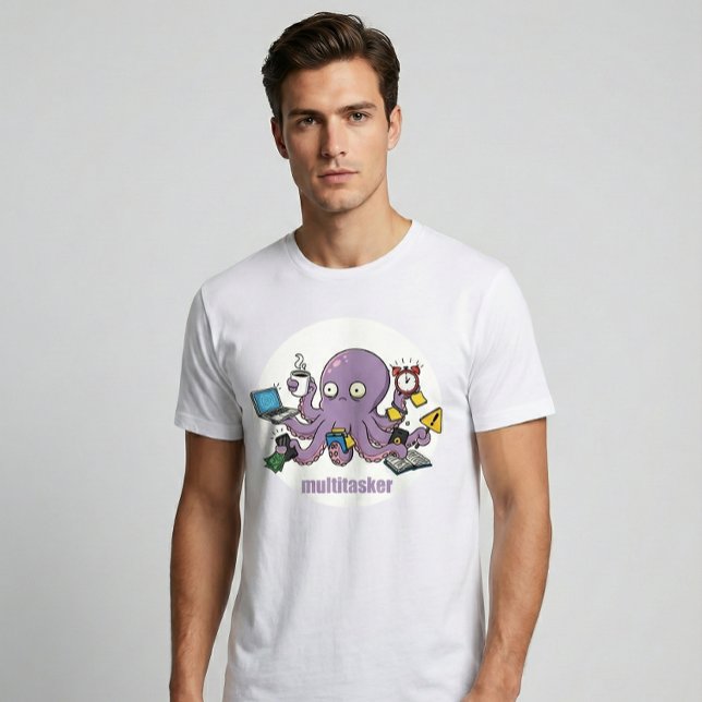 Multitasker – Funny Chaotic Octopus Dark Humor  T Shirt (Skapare uppladdad)