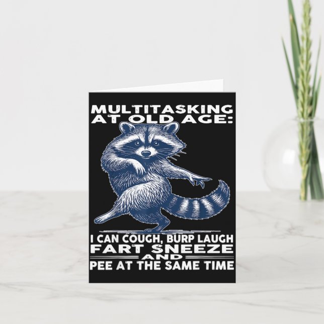 Multitasking At Old Age I Can Cough Burp Laugh Far Kort (Framsida)