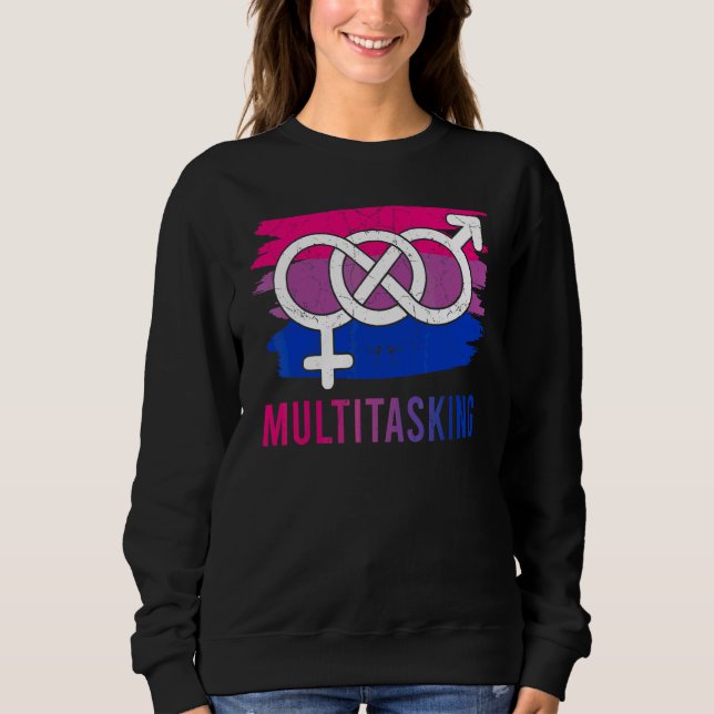 Multitasking Bisexuell Bisexualitet Lgbtq Stolthet T Shirt (Framsida)